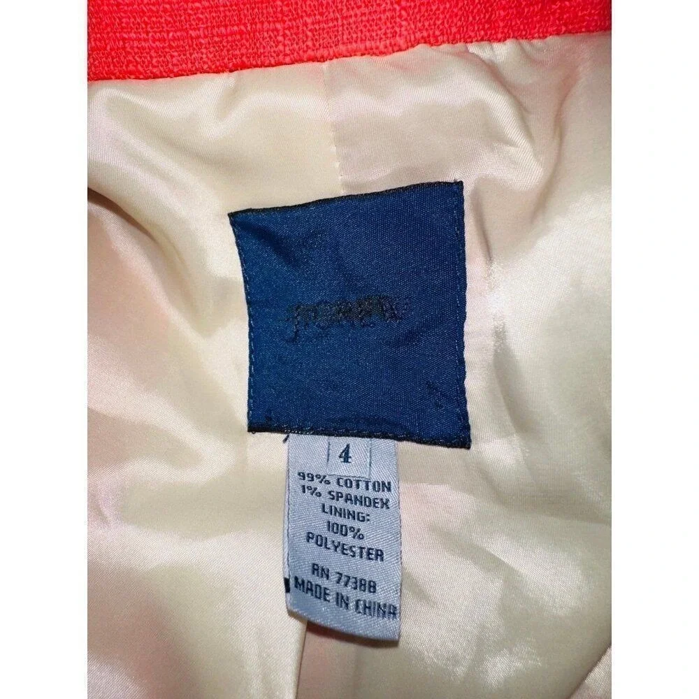 FB6 J Crew Womens Single Breasted Two Button‎ Schoolboy Blazer Jacket Pink 4